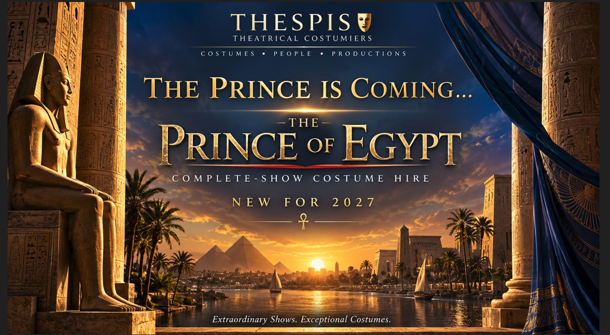 The Prince of Egypt costume hire by Thespis Theatrical Costumiers